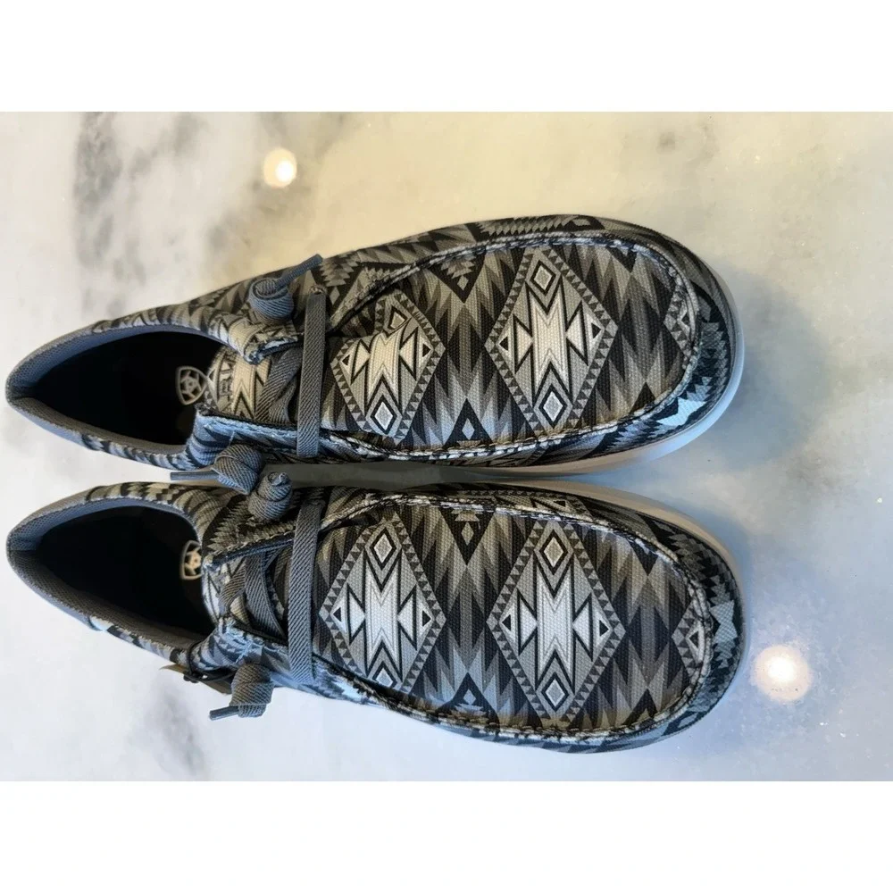 Ariat Men's Hilo Grey Southwestern Slip On Shoes sz 12 D Charcoal 10050946 - Picture 3 of 6